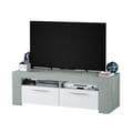 Curro White Gloss & Grey TV Cabinet: Modern Entertainment Unit with Ample Storage - UK Luxury Furniture